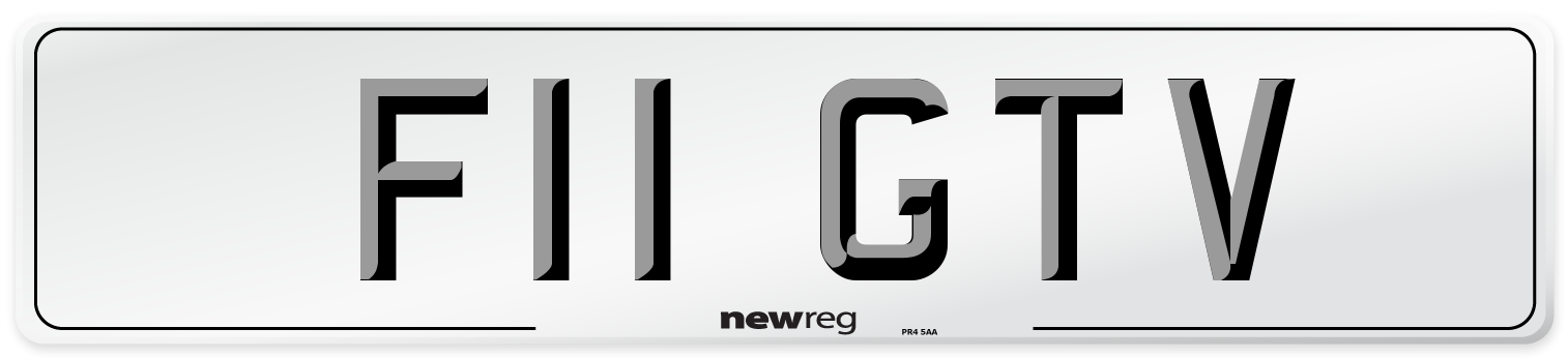 F11 GTV Number Plate from New Reg